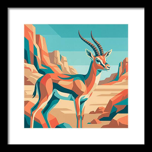 Persian Gazelle In Vibrant Landscape