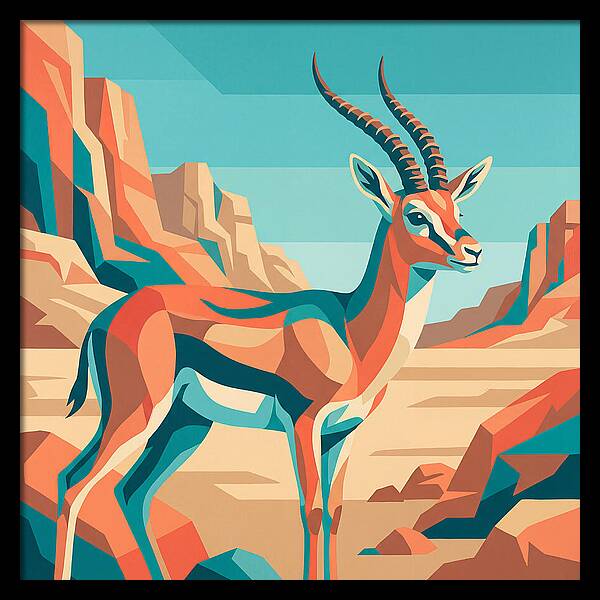 Persian Gazelle In Vibrant Landscape