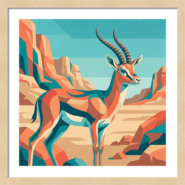 Persian Gazelle In Vibrant Landscape