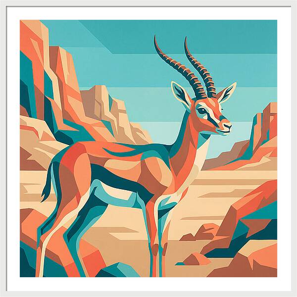 Persian Gazelle In Vibrant Landscape