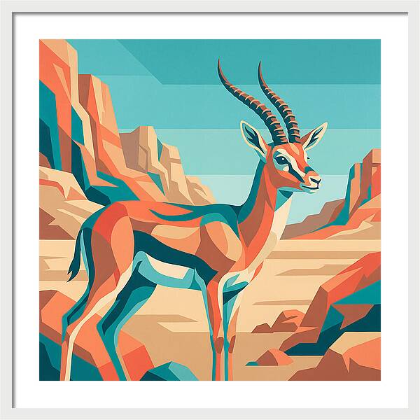 Persian Gazelle In Vibrant Landscape