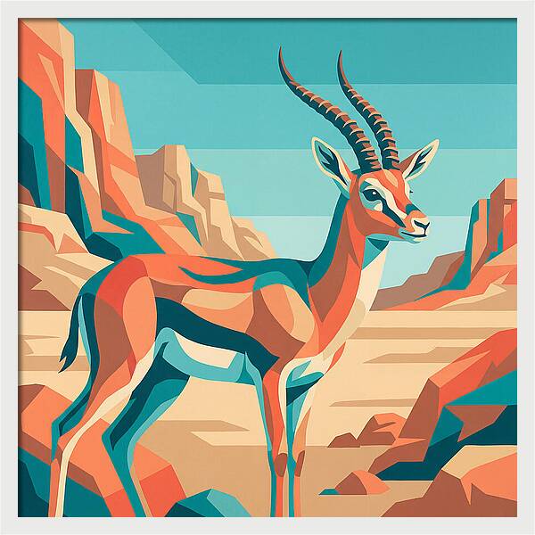 Persian Gazelle In Vibrant Landscape