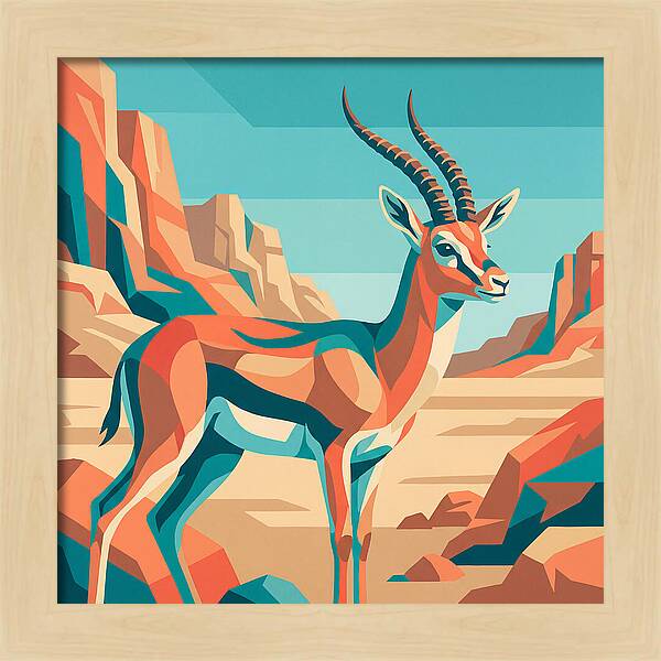 Persian Gazelle In Vibrant Landscape