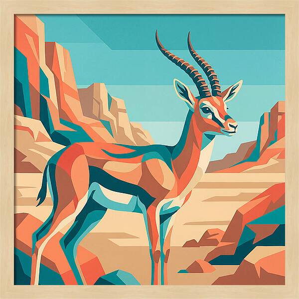 Persian Gazelle In Vibrant Landscape