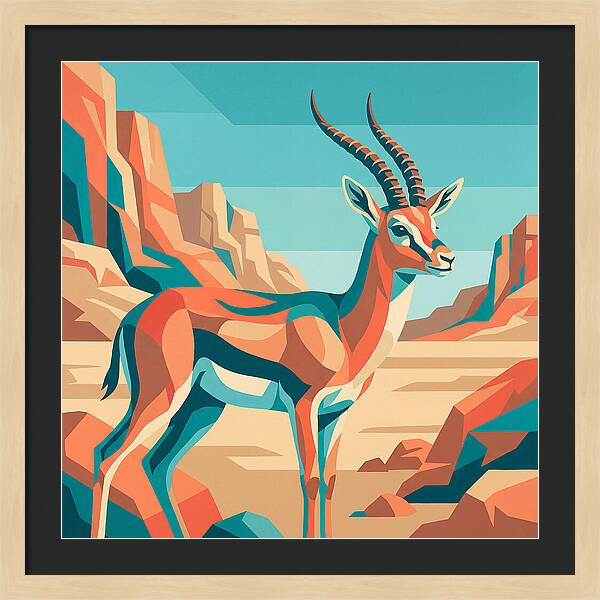 Persian Gazelle In Vibrant Landscape