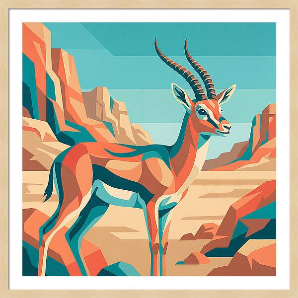 Persian Gazelle In Vibrant Landscape