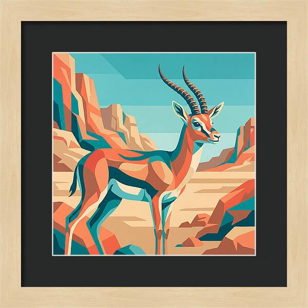 Persian Gazelle In Vibrant Landscape