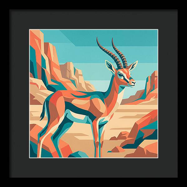 Persian Gazelle In Vibrant Landscape