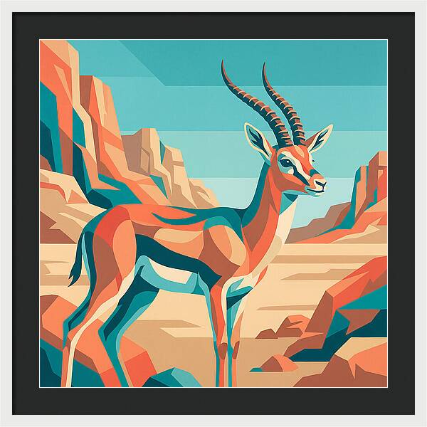 Persian Gazelle In Vibrant Landscape