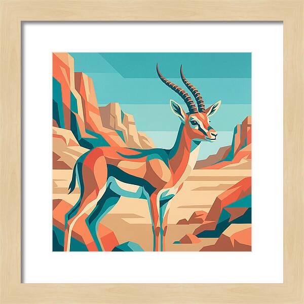 Persian Gazelle In Vibrant Landscape