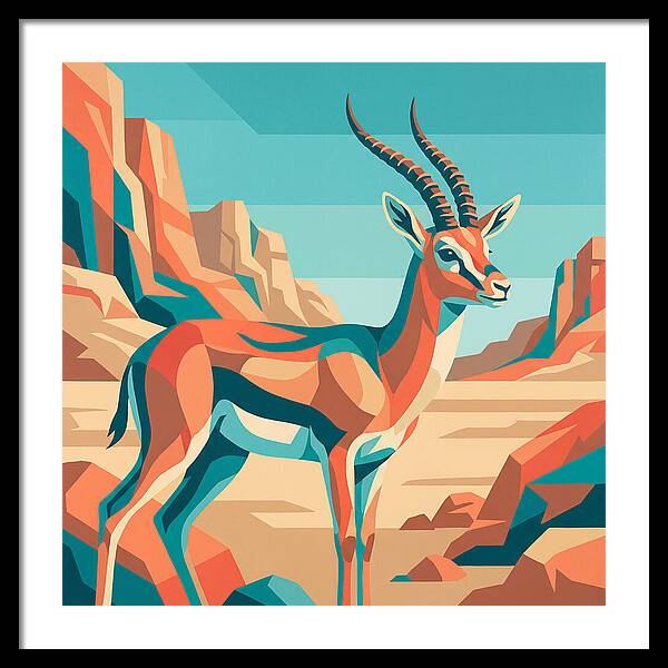 Persian Gazelle In Vibrant Landscape