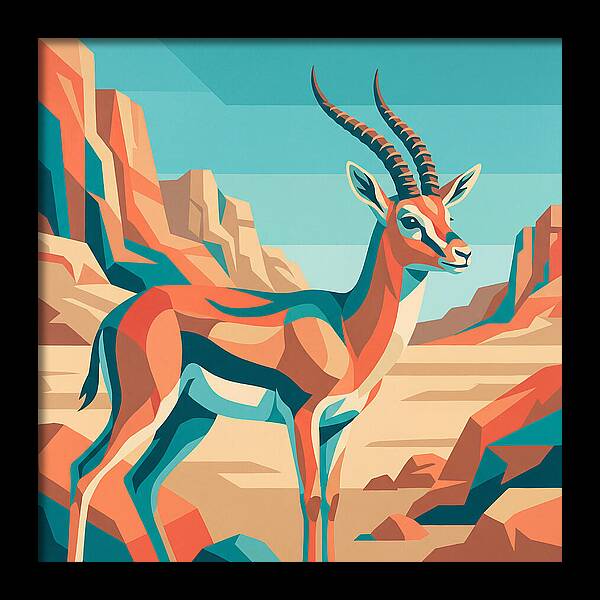 Persian Gazelle In Vibrant Landscape