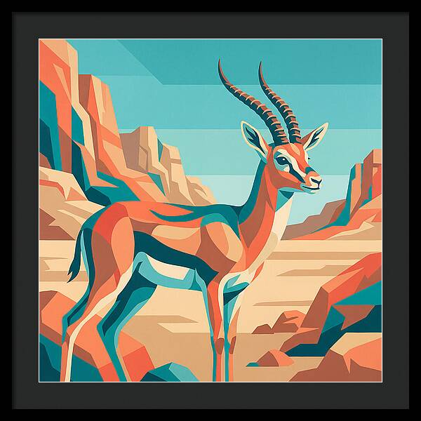Persian Gazelle In Vibrant Landscape