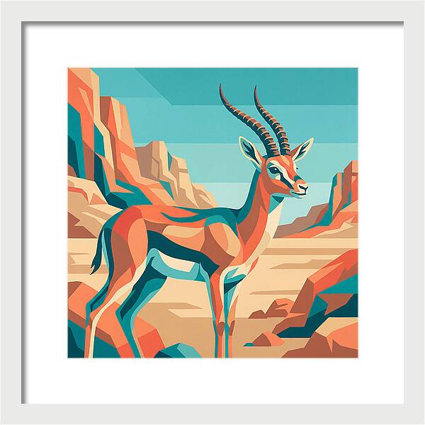 Persian Gazelle In Vibrant Landscape