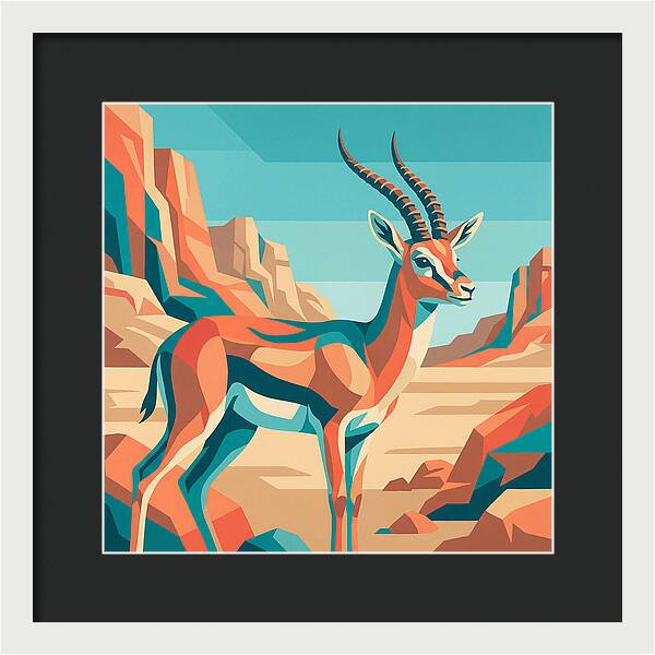Persian Gazelle In Vibrant Landscape