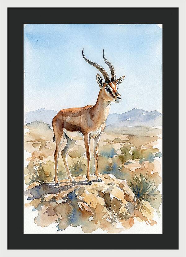 Persian Gazelle In Watercolor
