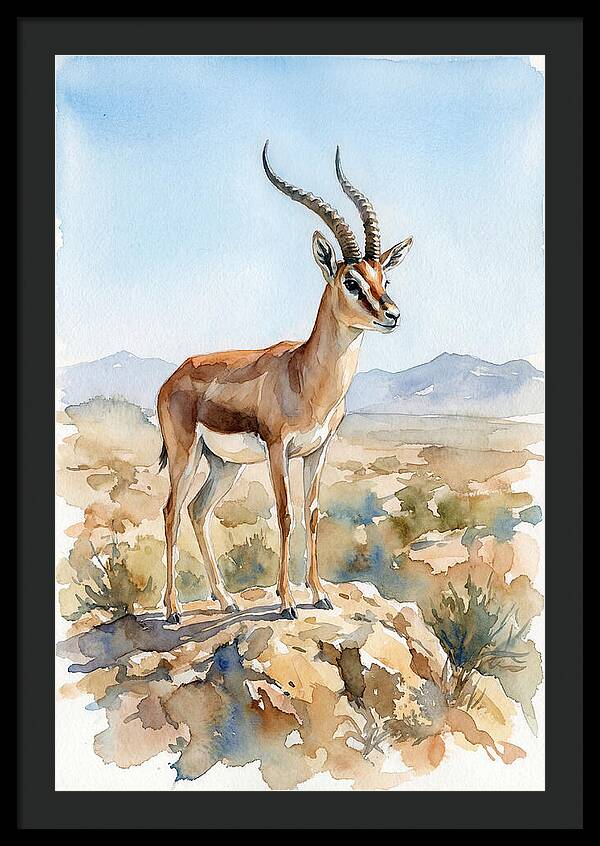 Persian Gazelle In Watercolor
