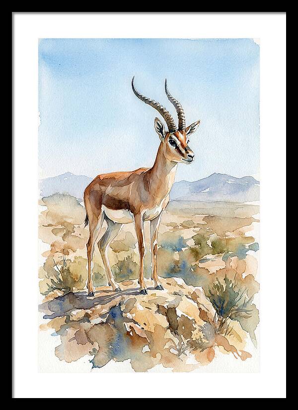 Persian Gazelle In Watercolor