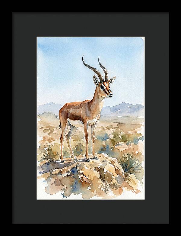 Persian Gazelle In Watercolor
