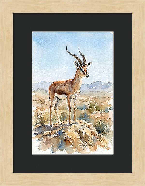 Persian Gazelle In Watercolor