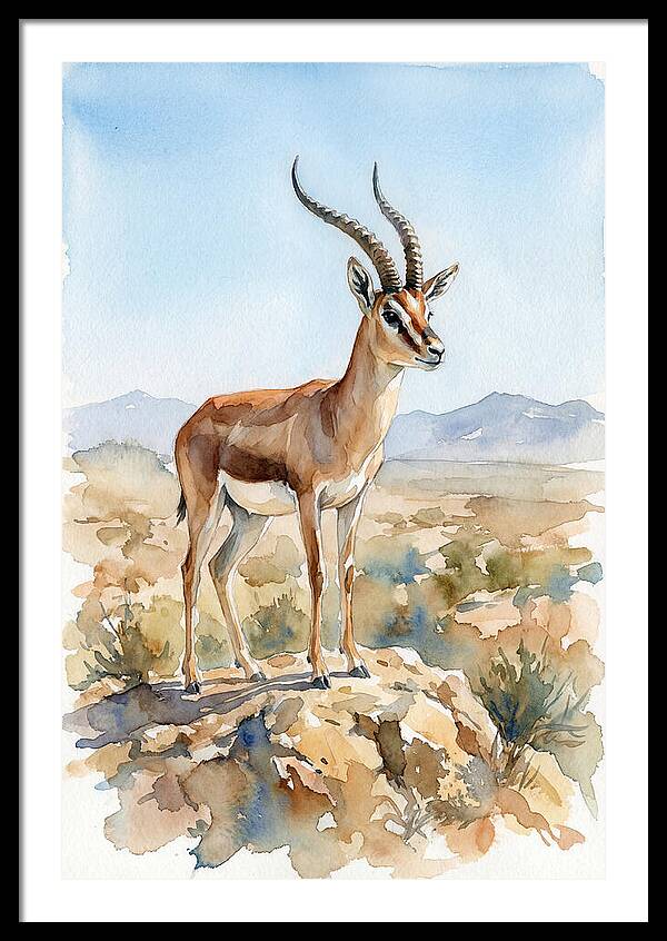 Persian Gazelle In Watercolor
