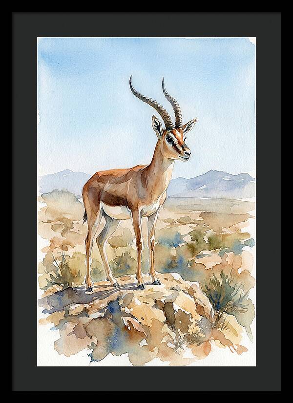 Persian Gazelle In Watercolor