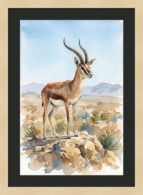Persian Gazelle In Watercolor
