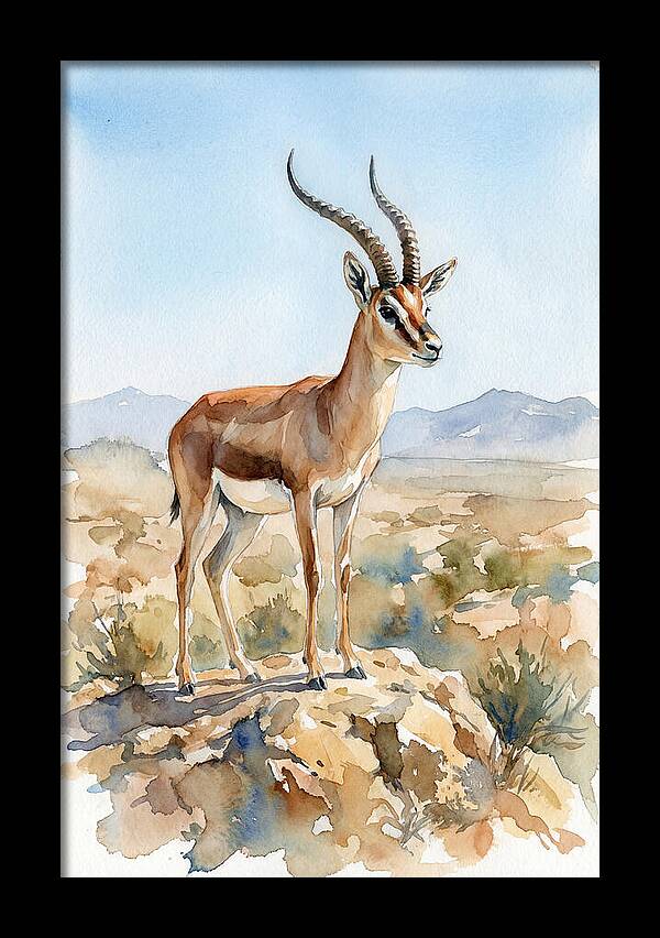 Persian Gazelle In Watercolor