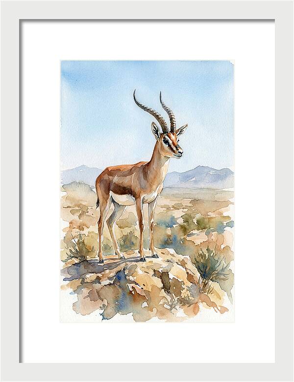 Persian Gazelle In Watercolor