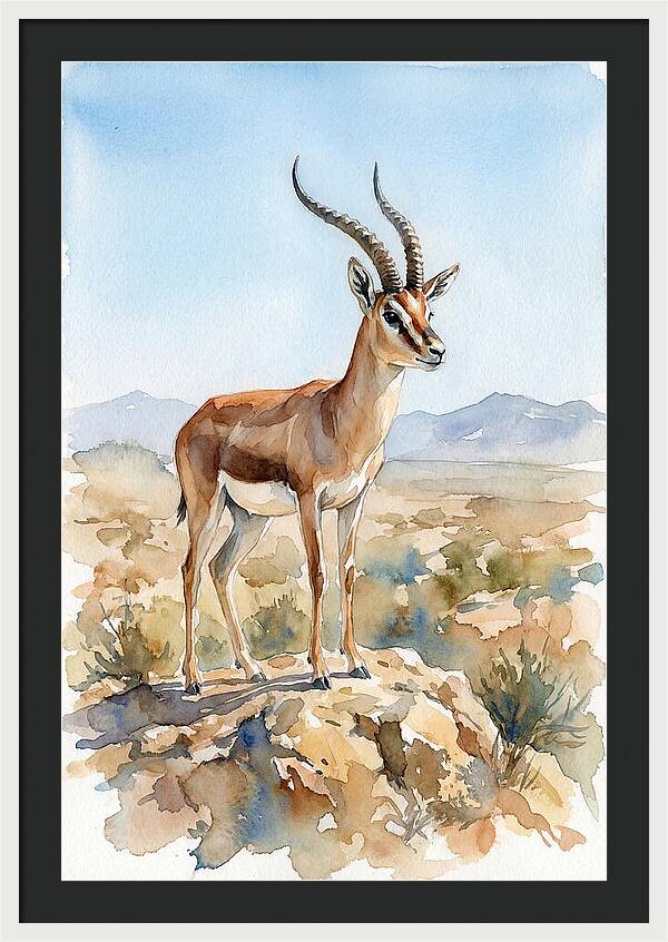 Persian Gazelle In Watercolor