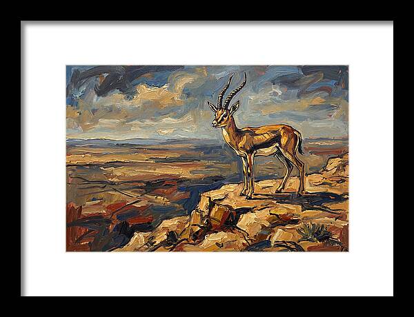 Persian Gazelle On A Cliff