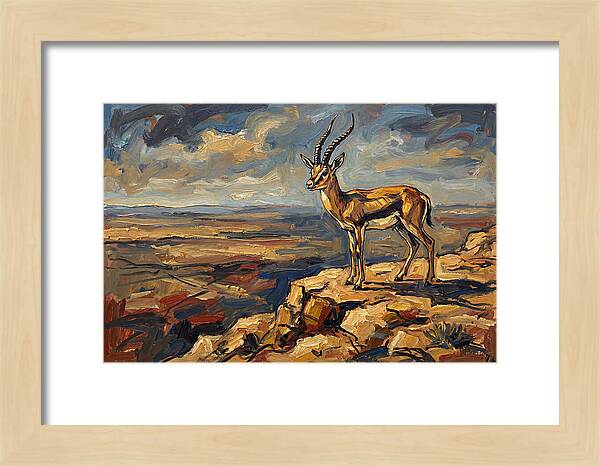 Persian Gazelle On A Cliff