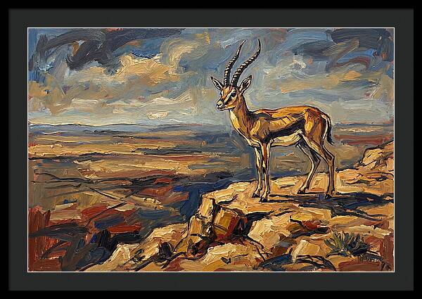 Persian Gazelle On A Cliff