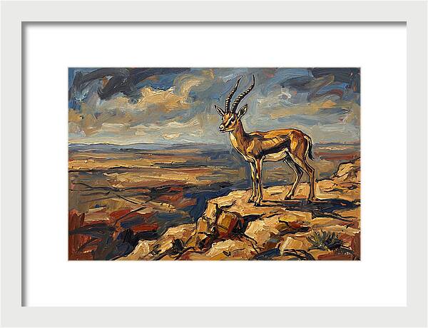 Persian Gazelle On A Cliff