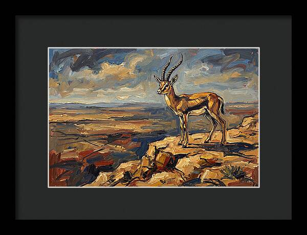 Persian Gazelle On A Cliff