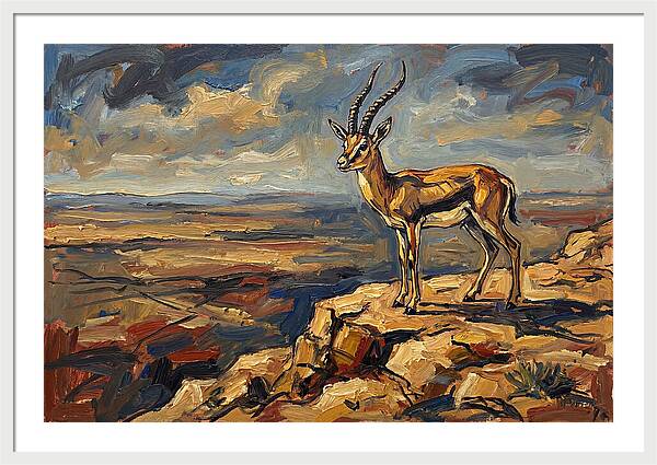 Persian Gazelle On A Cliff