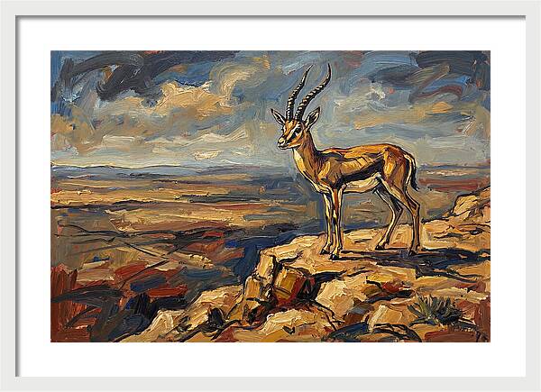 Persian Gazelle On A Cliff