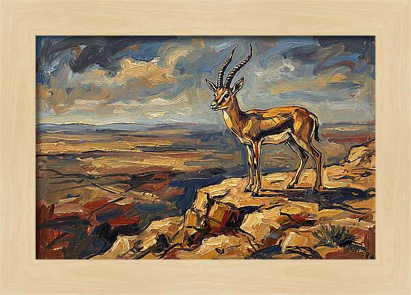 Persian Gazelle On A Cliff