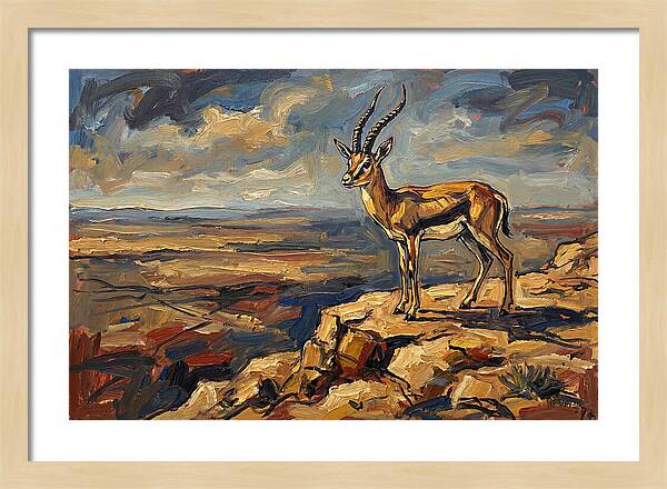 Persian Gazelle On A Cliff