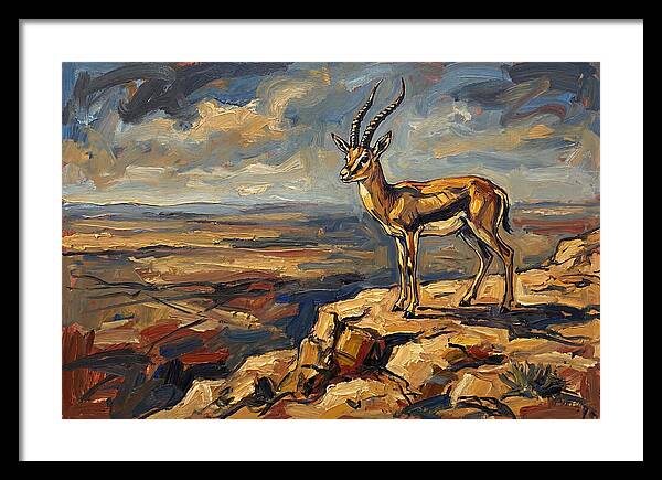 Persian Gazelle On A Cliff