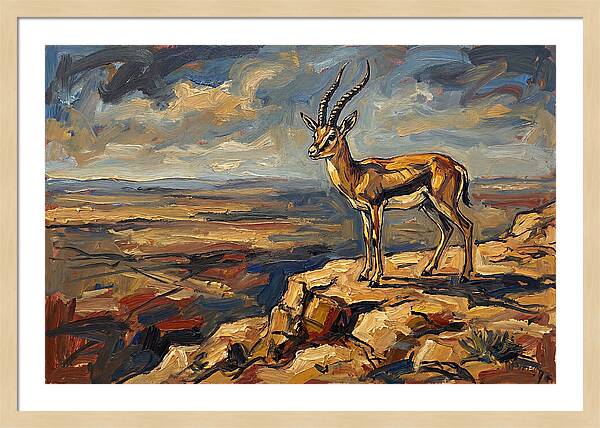 Persian Gazelle On A Cliff