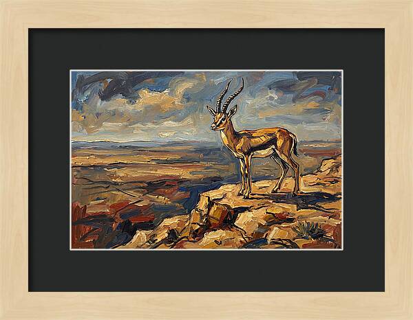 Persian Gazelle On A Cliff