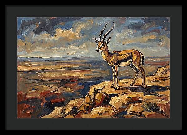 Persian Gazelle On A Cliff
