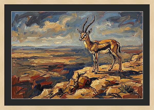 Persian Gazelle On A Cliff