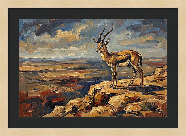Persian Gazelle On A Cliff