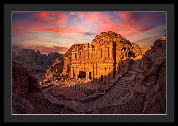 Petra Monastery At Golden Hour