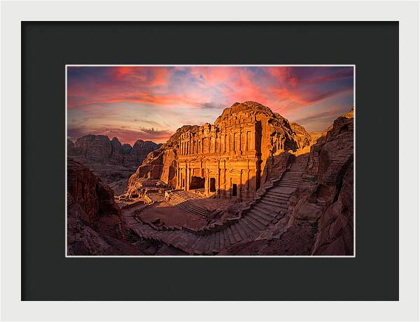 Petra Monastery At Golden Hour