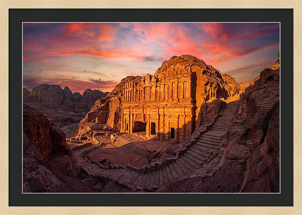 Petra Monastery At Golden Hour
