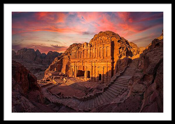 Petra Monastery At Golden Hour