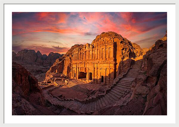 Petra Monastery At Golden Hour